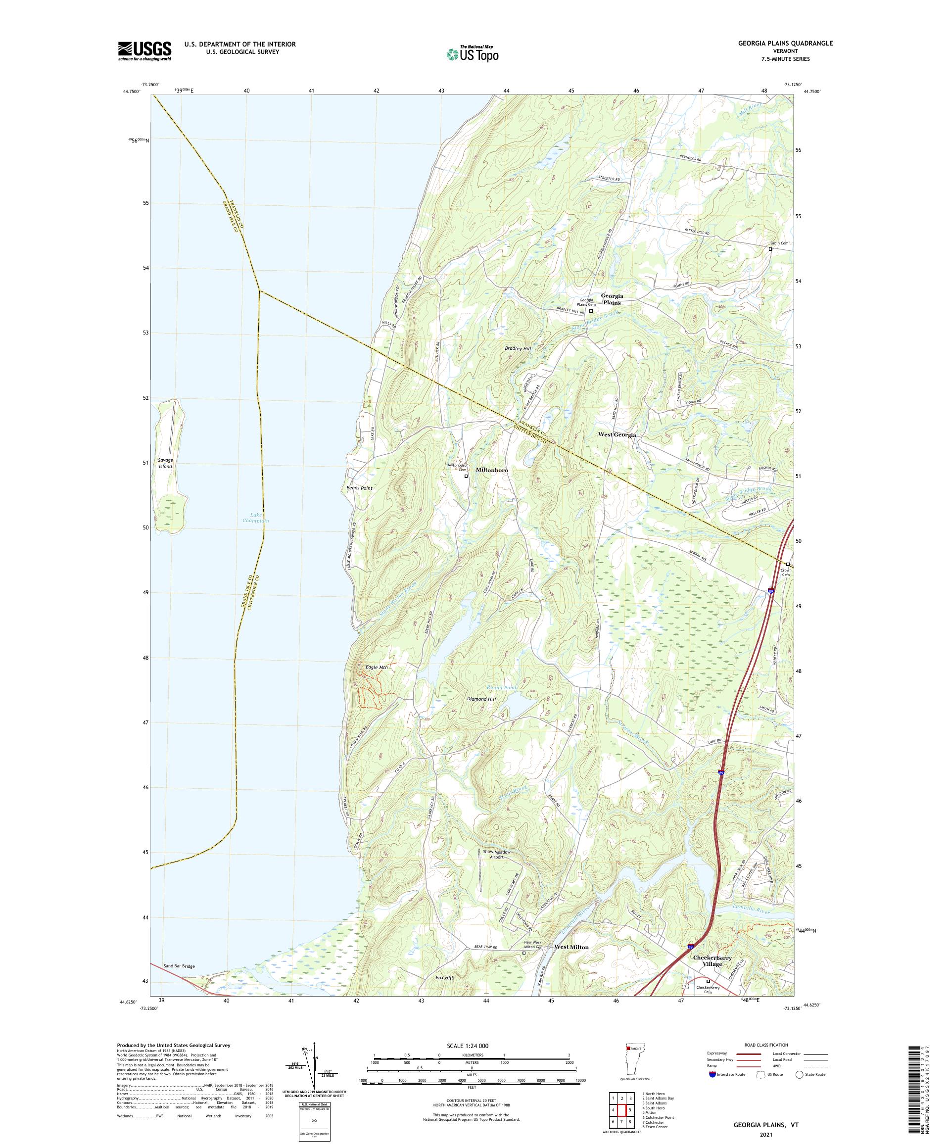 Georgia Plains Vermont US Topo Map – MyTopo Map Store