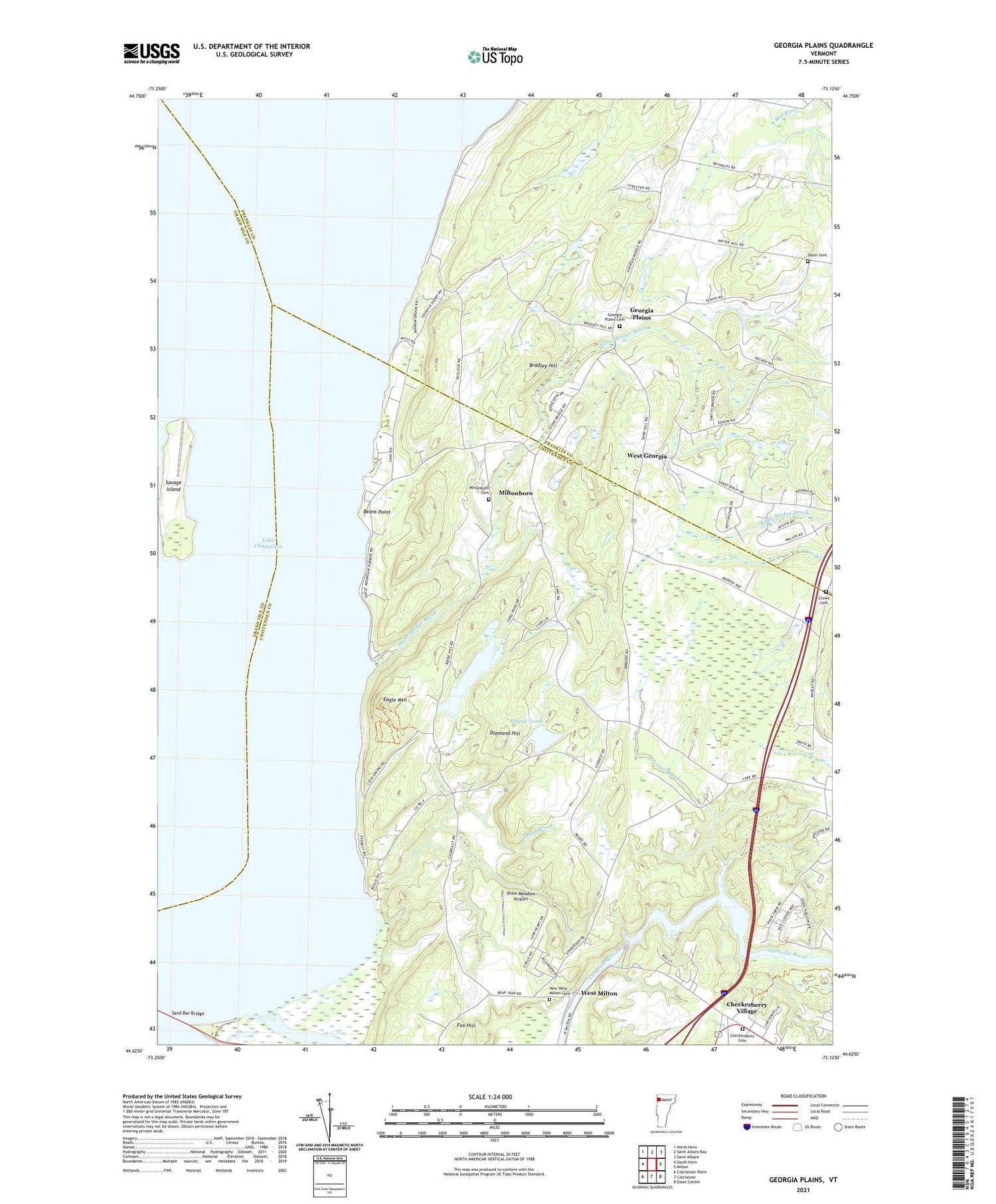 Georgia Plains Vermont US Topo Map Image