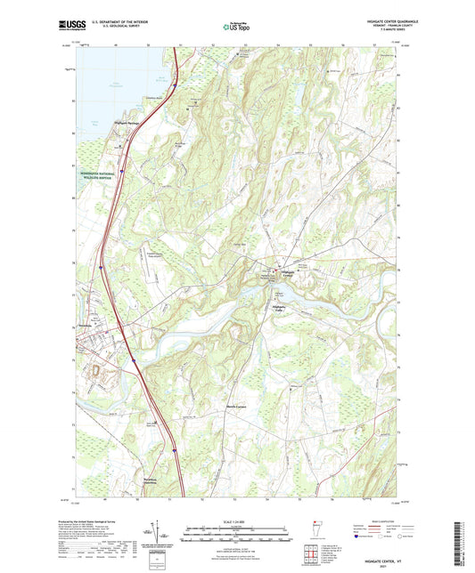 Highgate Center Vermont US Topo Map Image