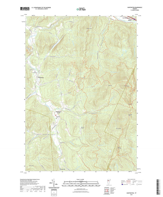Huntington Vermont US Topo Map Image