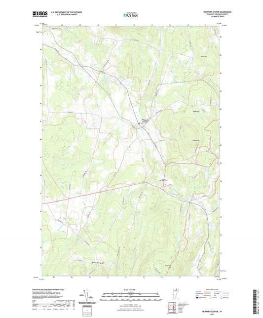 Newport Center Vermont US Topo Map Image