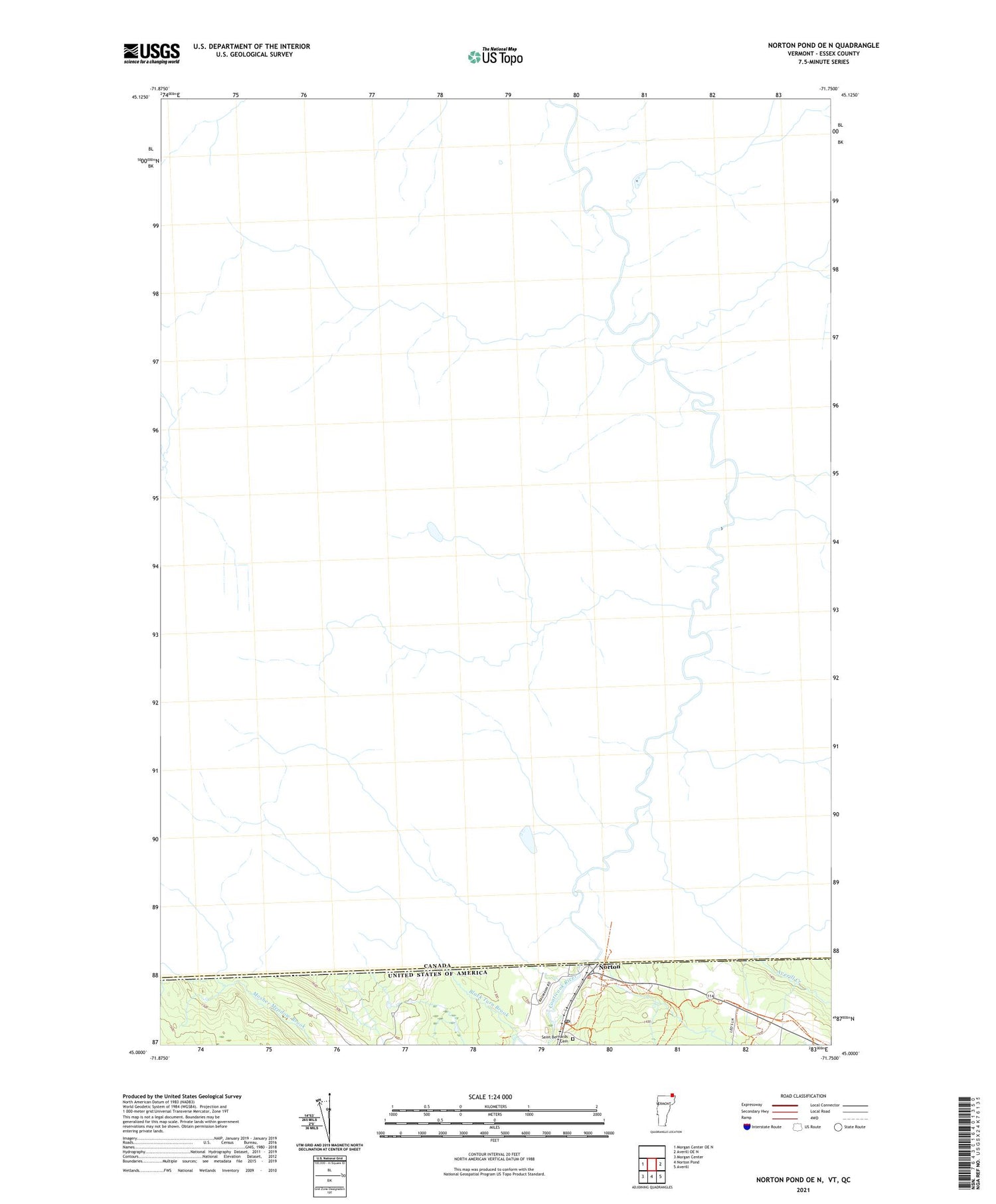 Norton Pond OE N Vermont US Topo Map Image