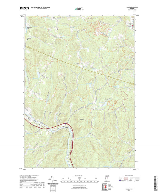 Sharon Vermont US Topo Map Image