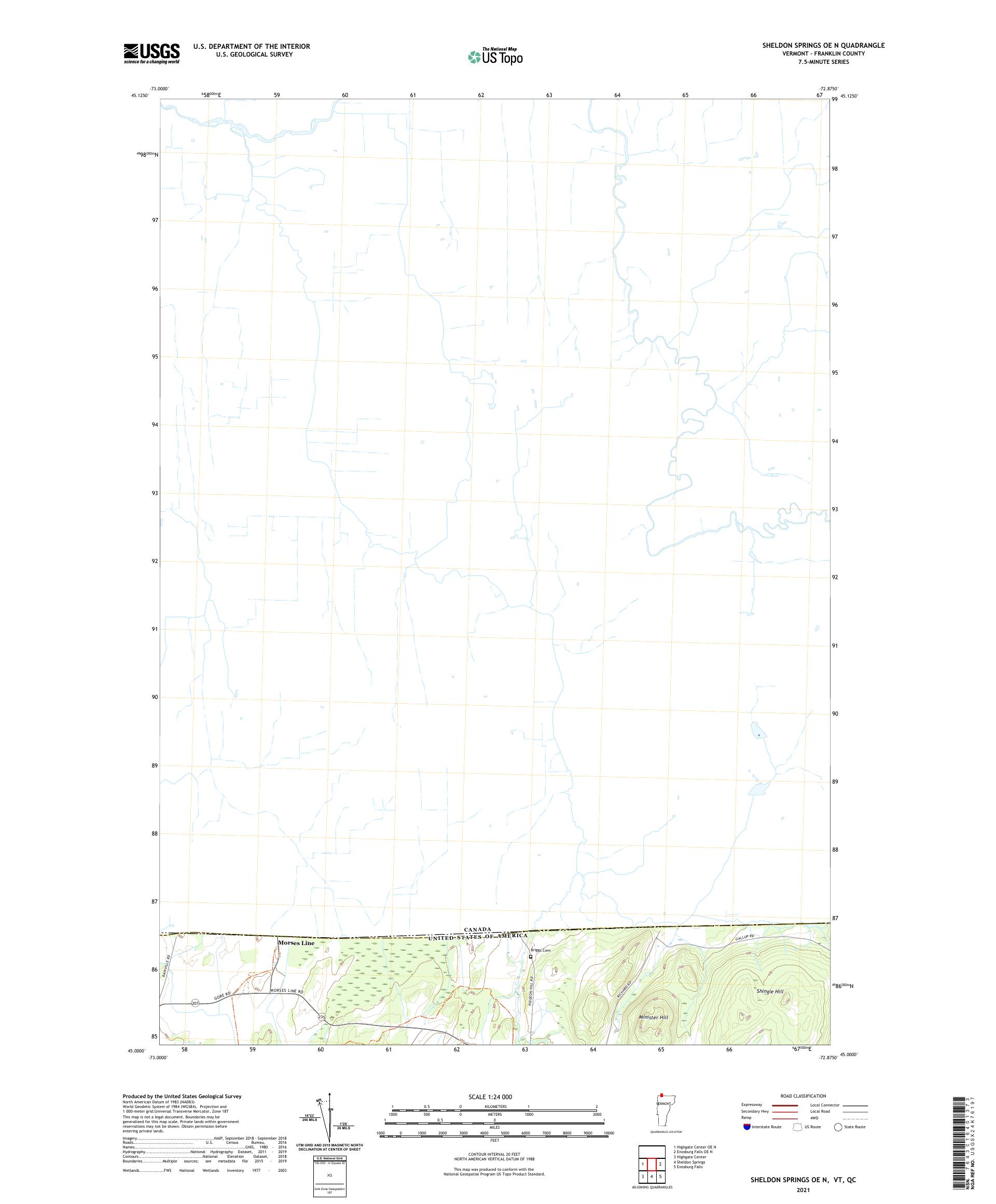 Sheldon Springs OE N Vermont US Topo Map – MyTopo Map Store