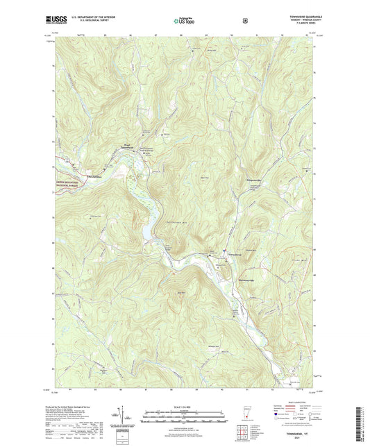 Townshend Vermont US Topo Map Image