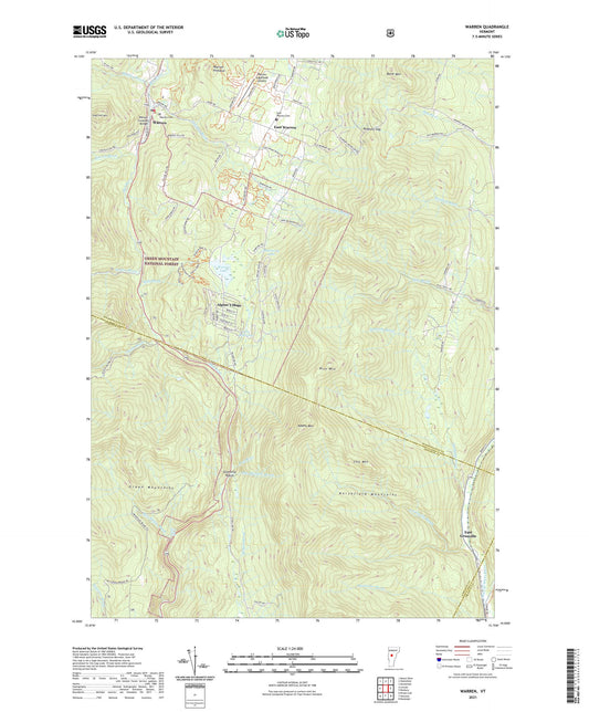 Warren Vermont US Topo Map Image