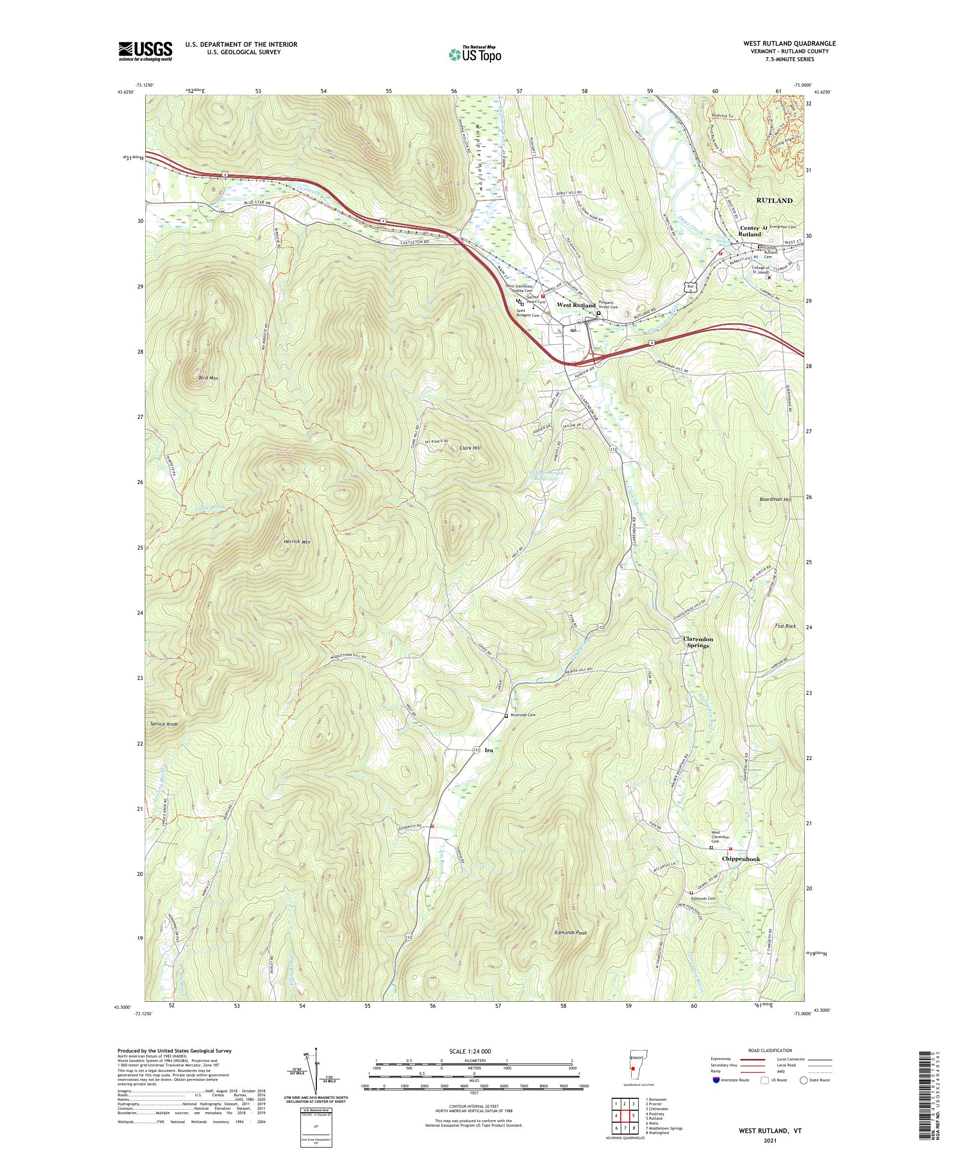 West Rutland Vermont US Topo Map – MyTopo Map Store