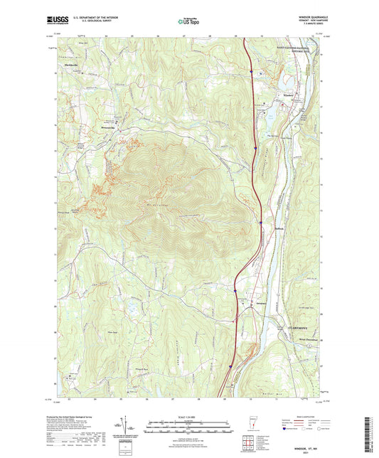 Windsor Vermont US Topo Map Image