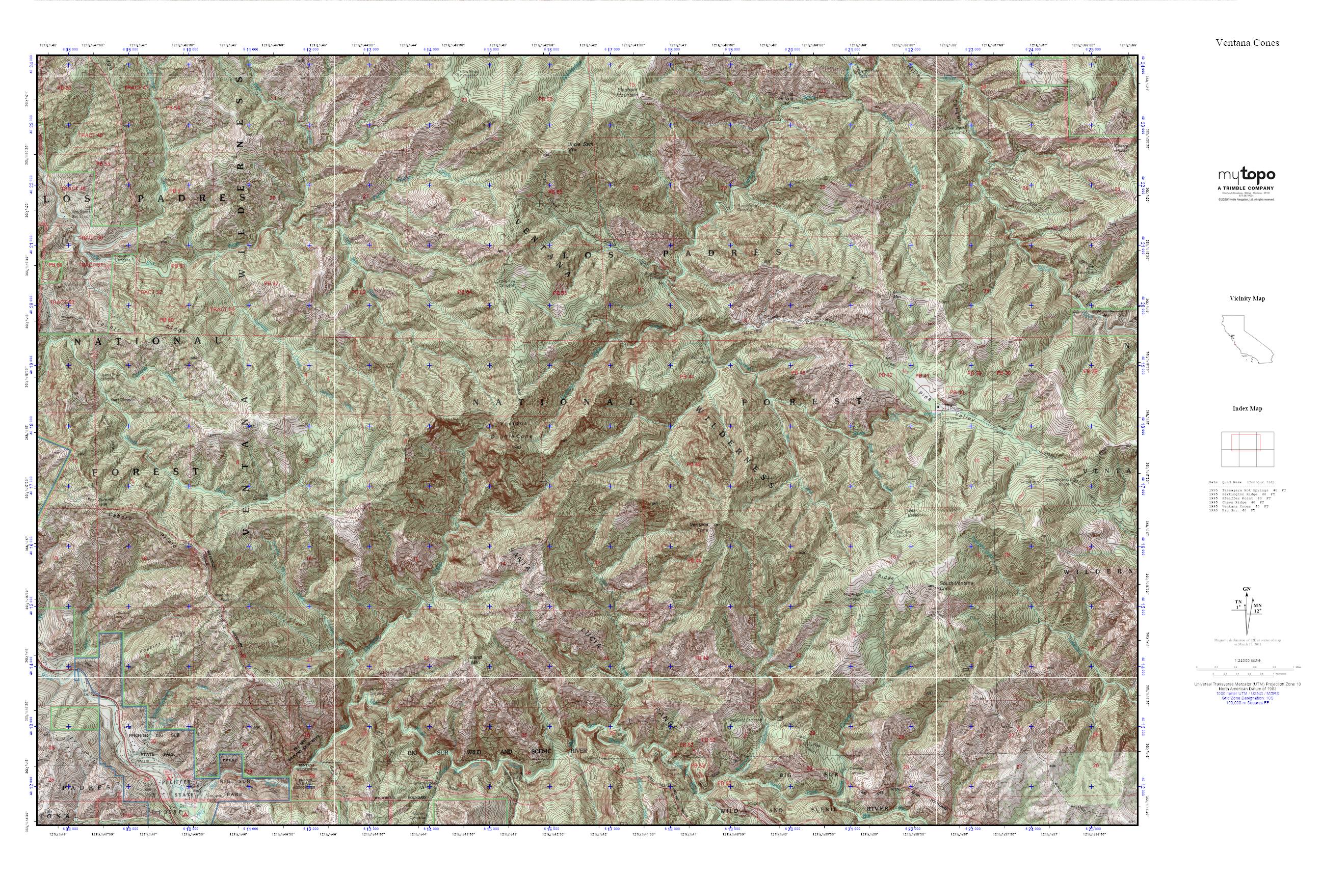 Ventana Cones MyTopo Explorer Series Map – MyTopo Map Store