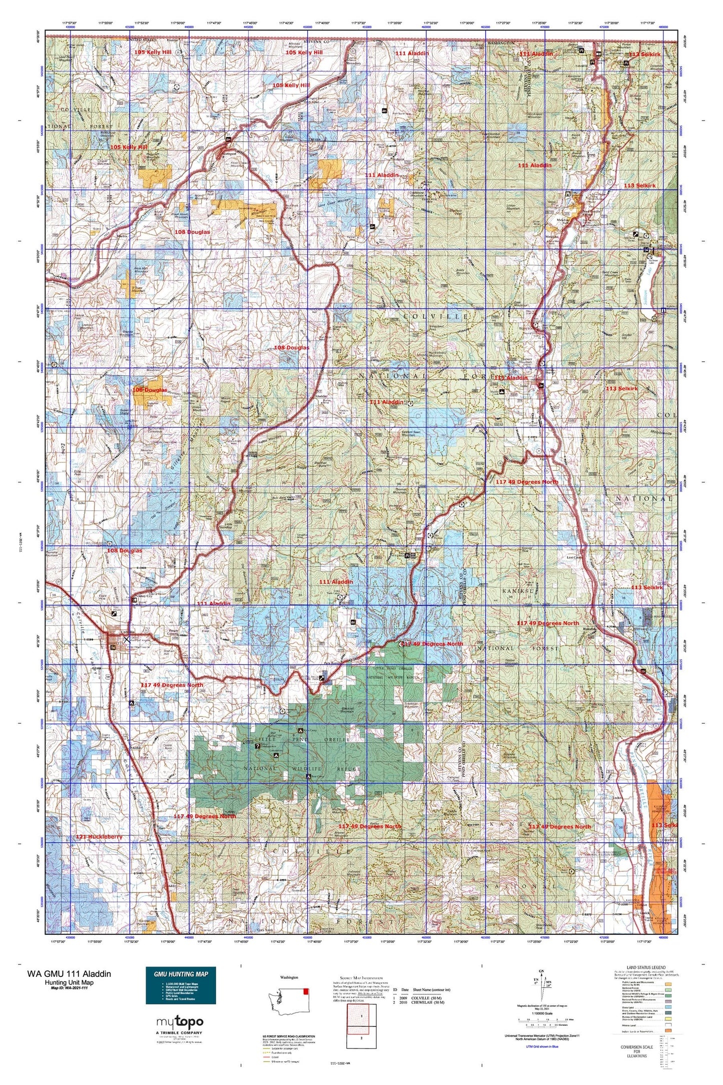 Washington GMU 111 Aladdin Map Image