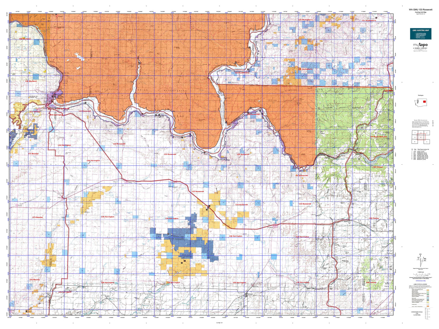Washington GMU 133 Roosevelt Map Image