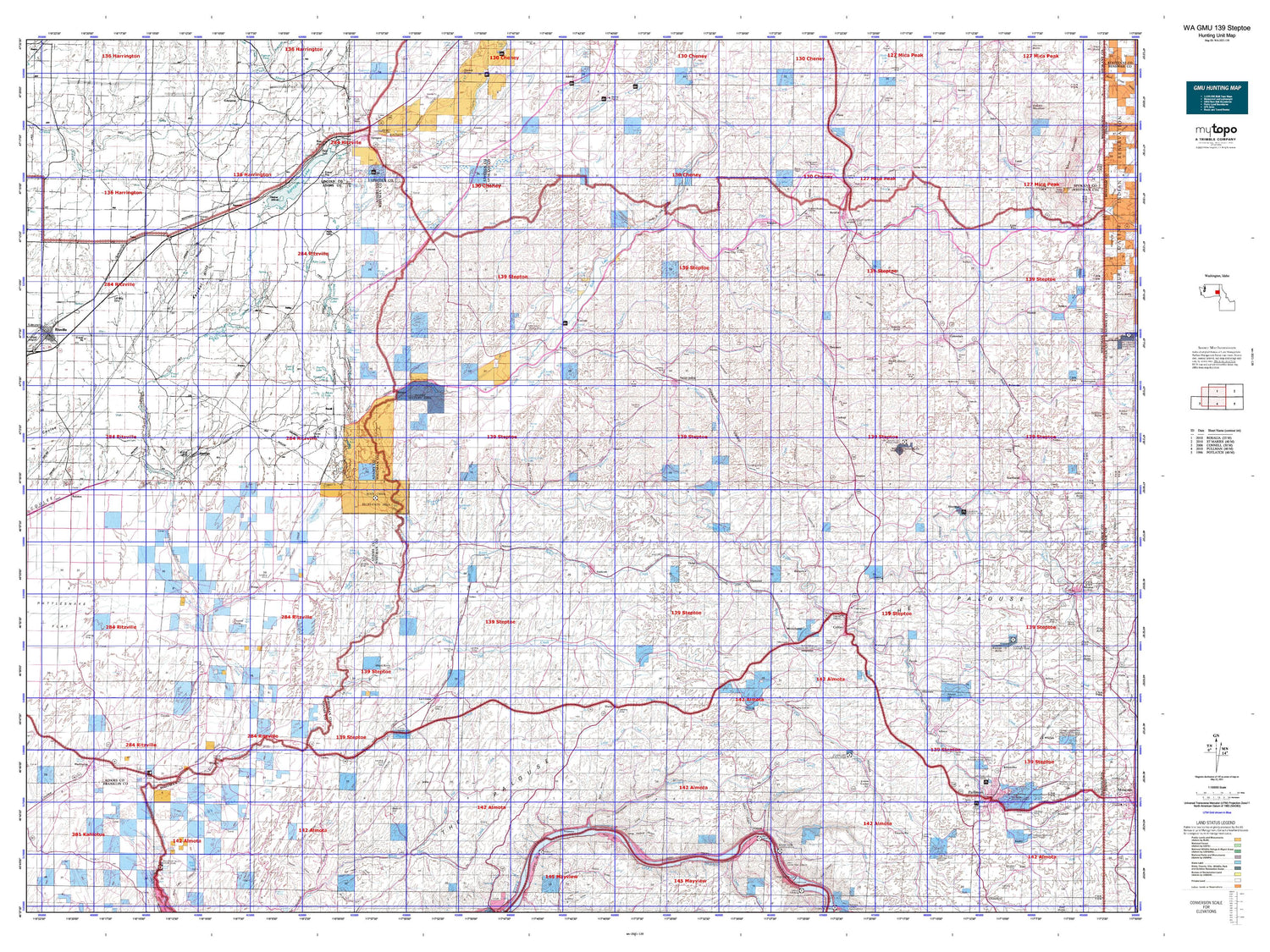 Washington GMU 139 Steptoe Map Image