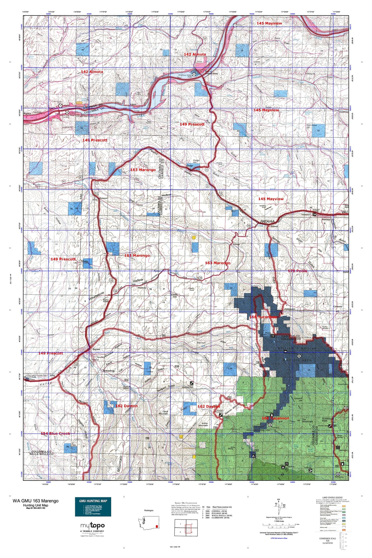 Washington GMU 163 Marengo Map Image