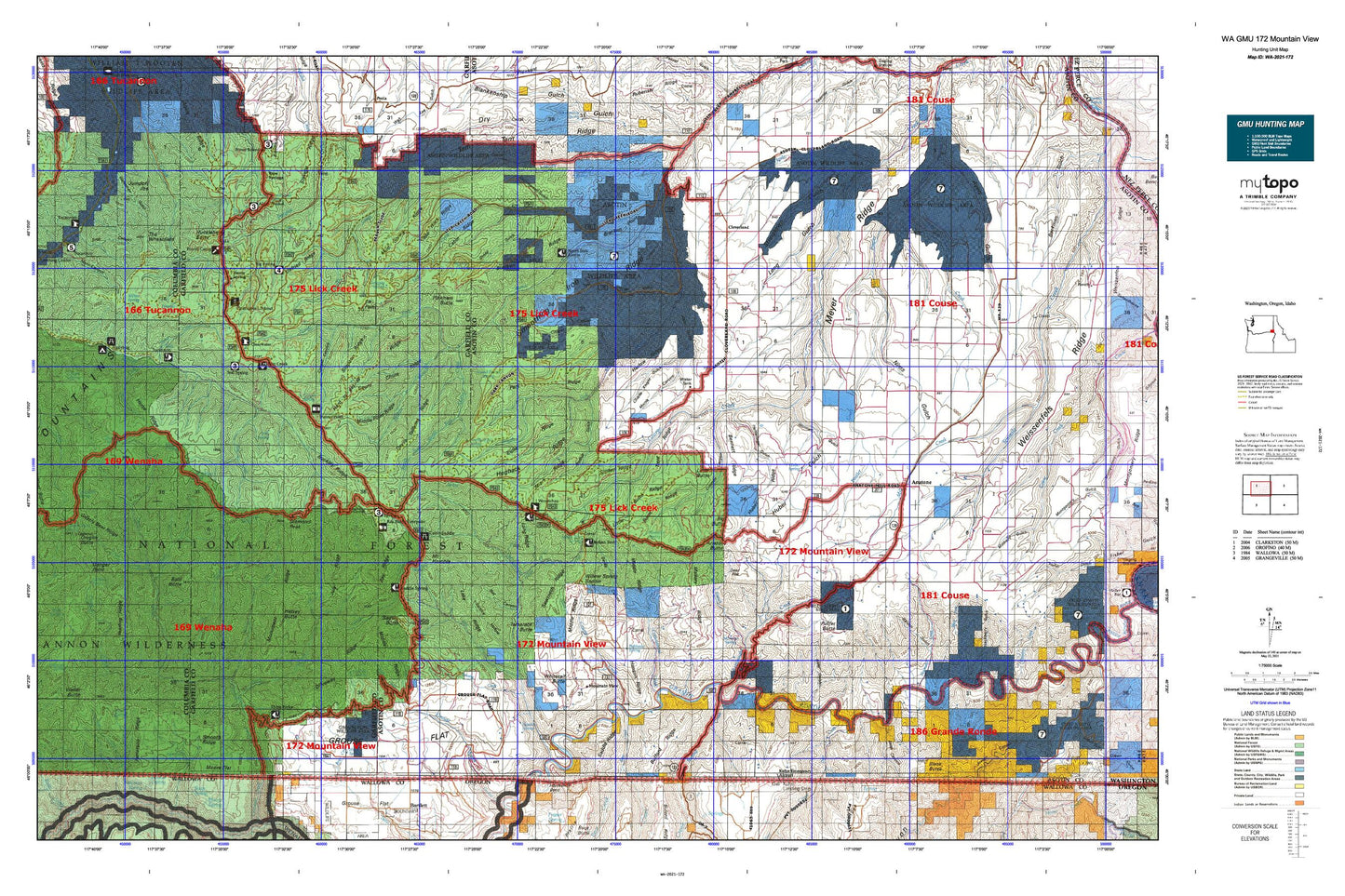 Washington GMU 172 Mountain View Map Image
