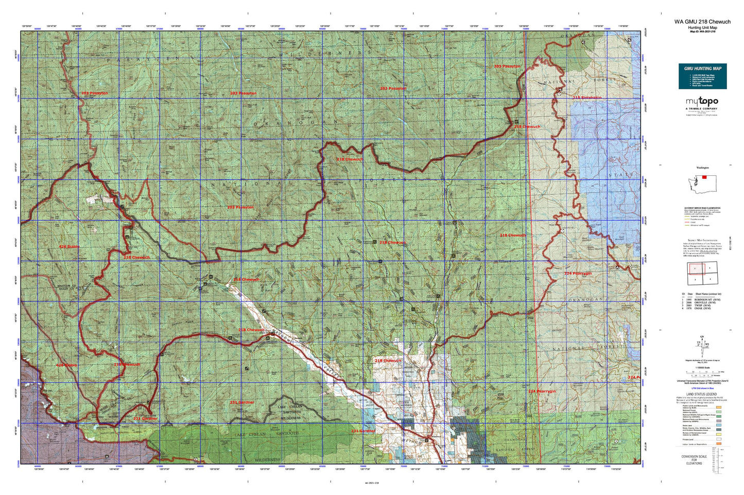 Washington GMU 218 Chewuch Map Image