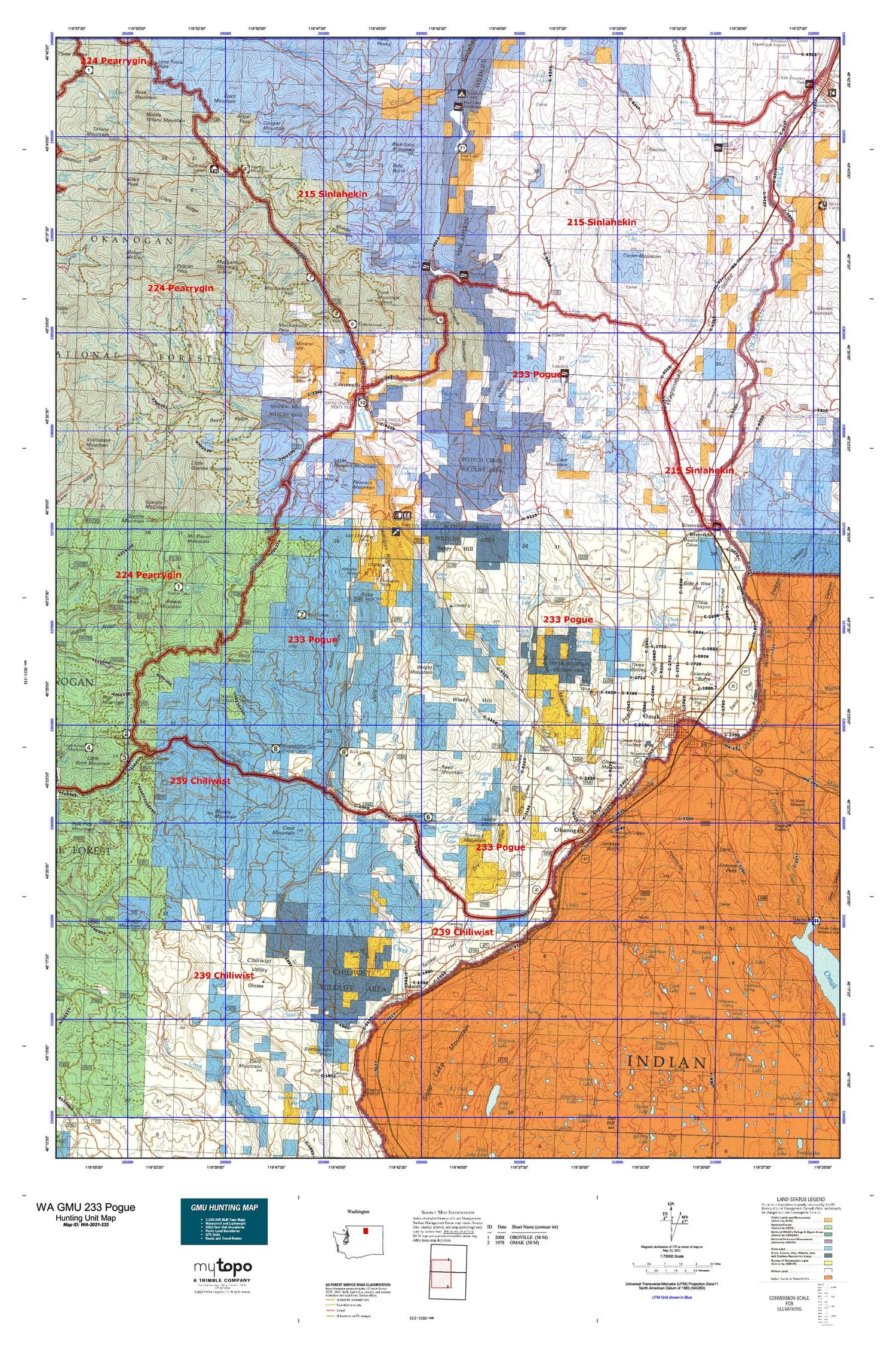 Washington GMU 233 Pogue Map Image