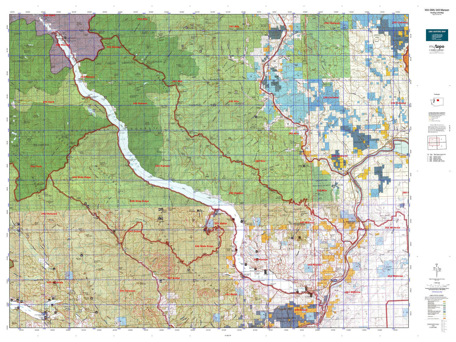 Washington GMU 243 Manson Map Image