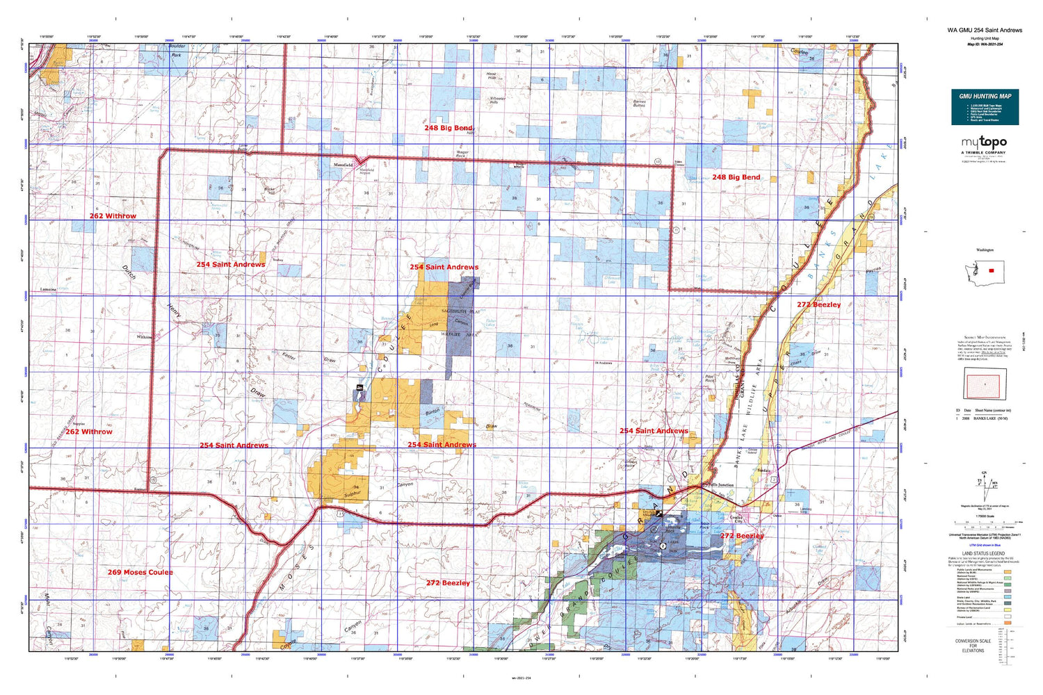Washington GMU 254 Saint Andrews Map Image