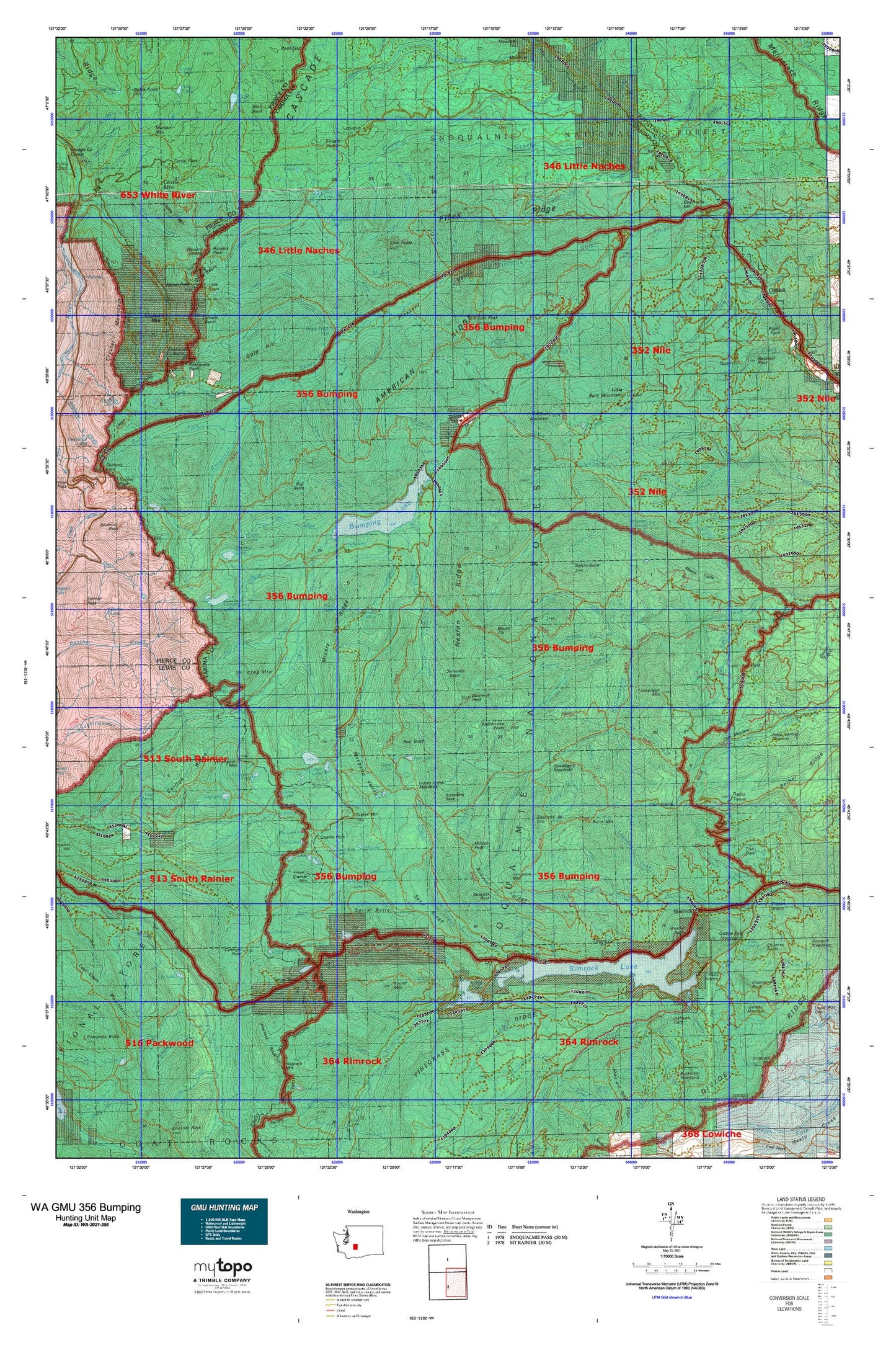 Washington GMU 356 Bumping Map Image