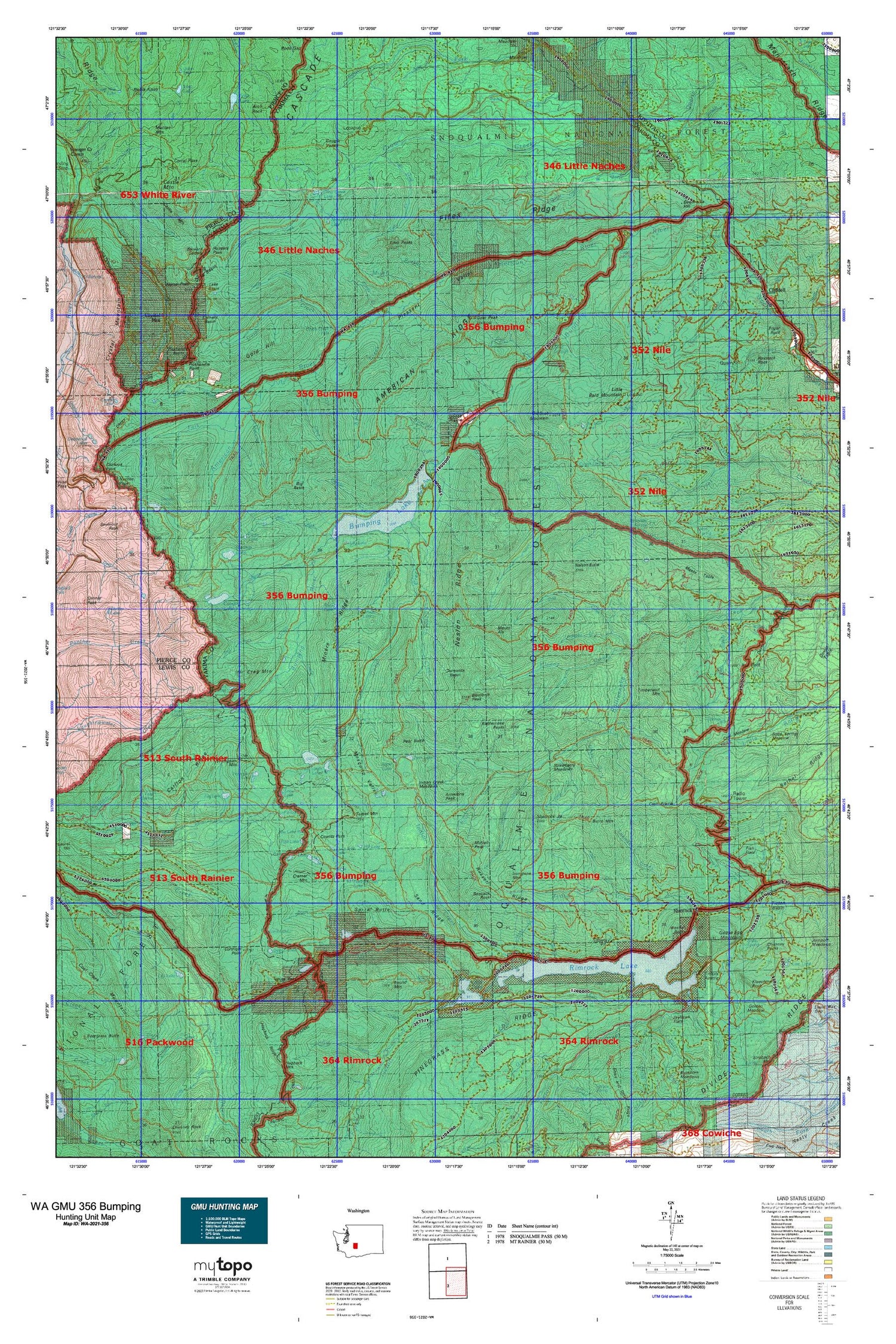 Washington GMU 356 Bumping Map Image