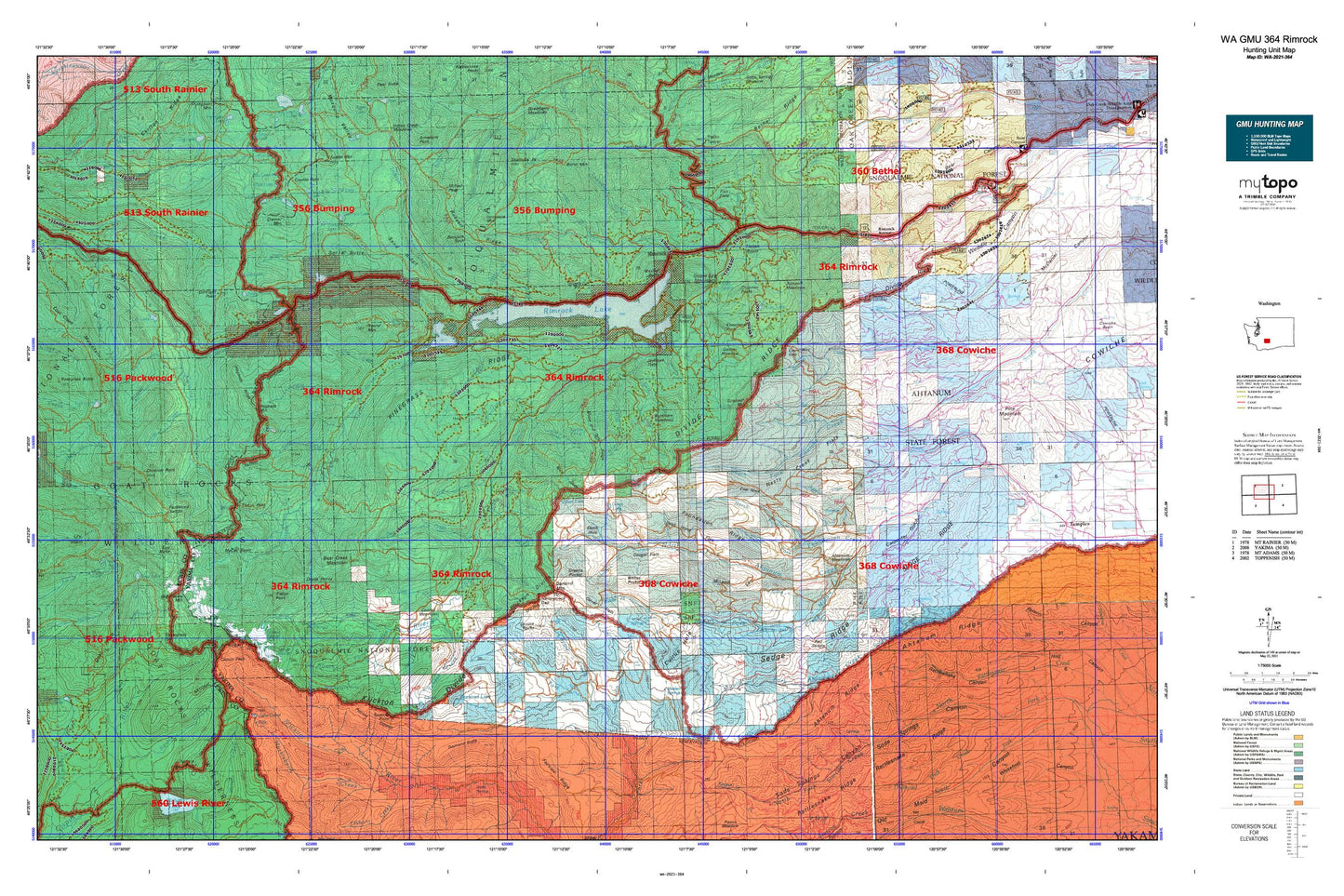 Washington GMU 364 Rimrock Map Image