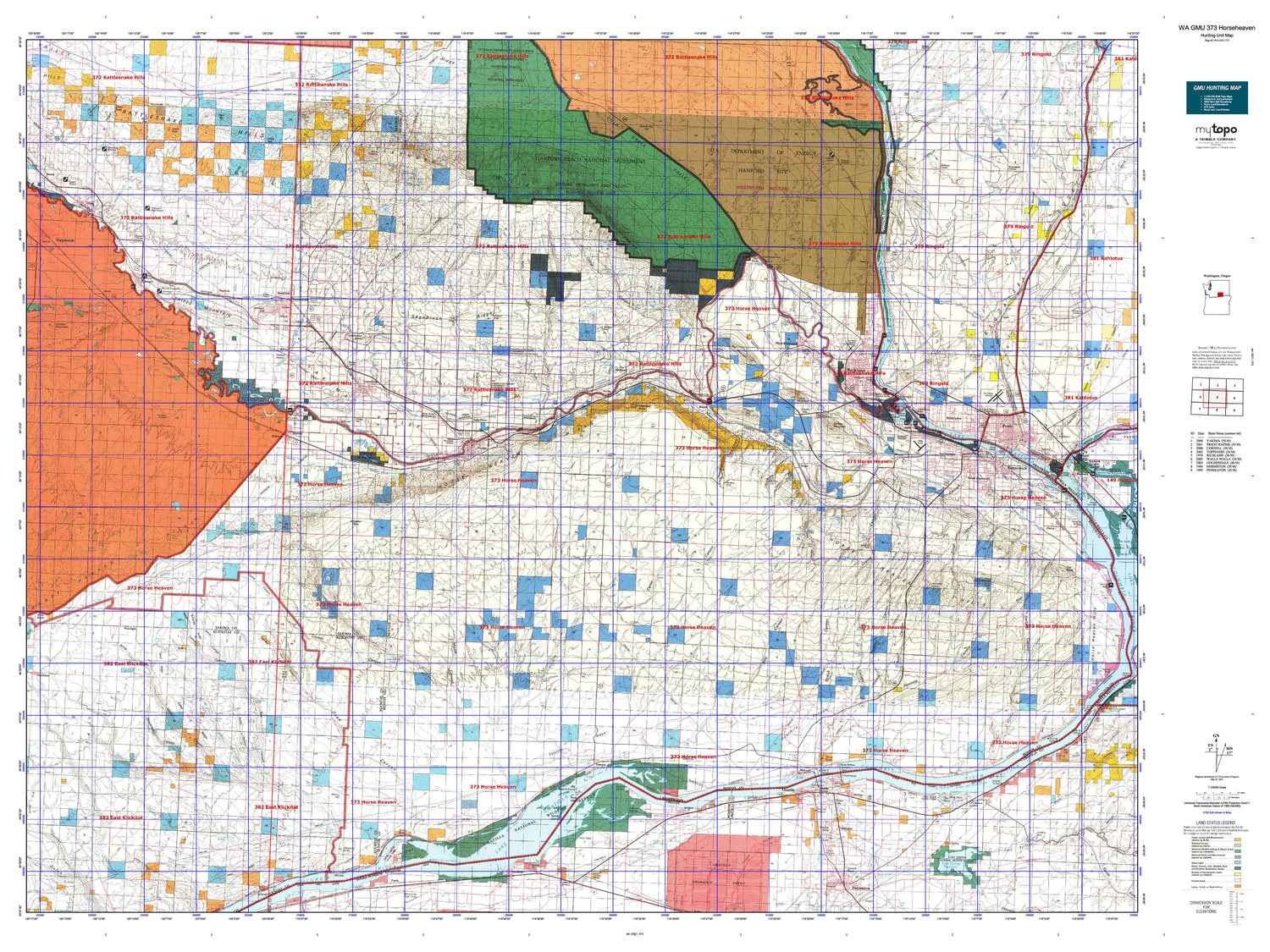 Washington GMU 373 Horseheaven Map Image