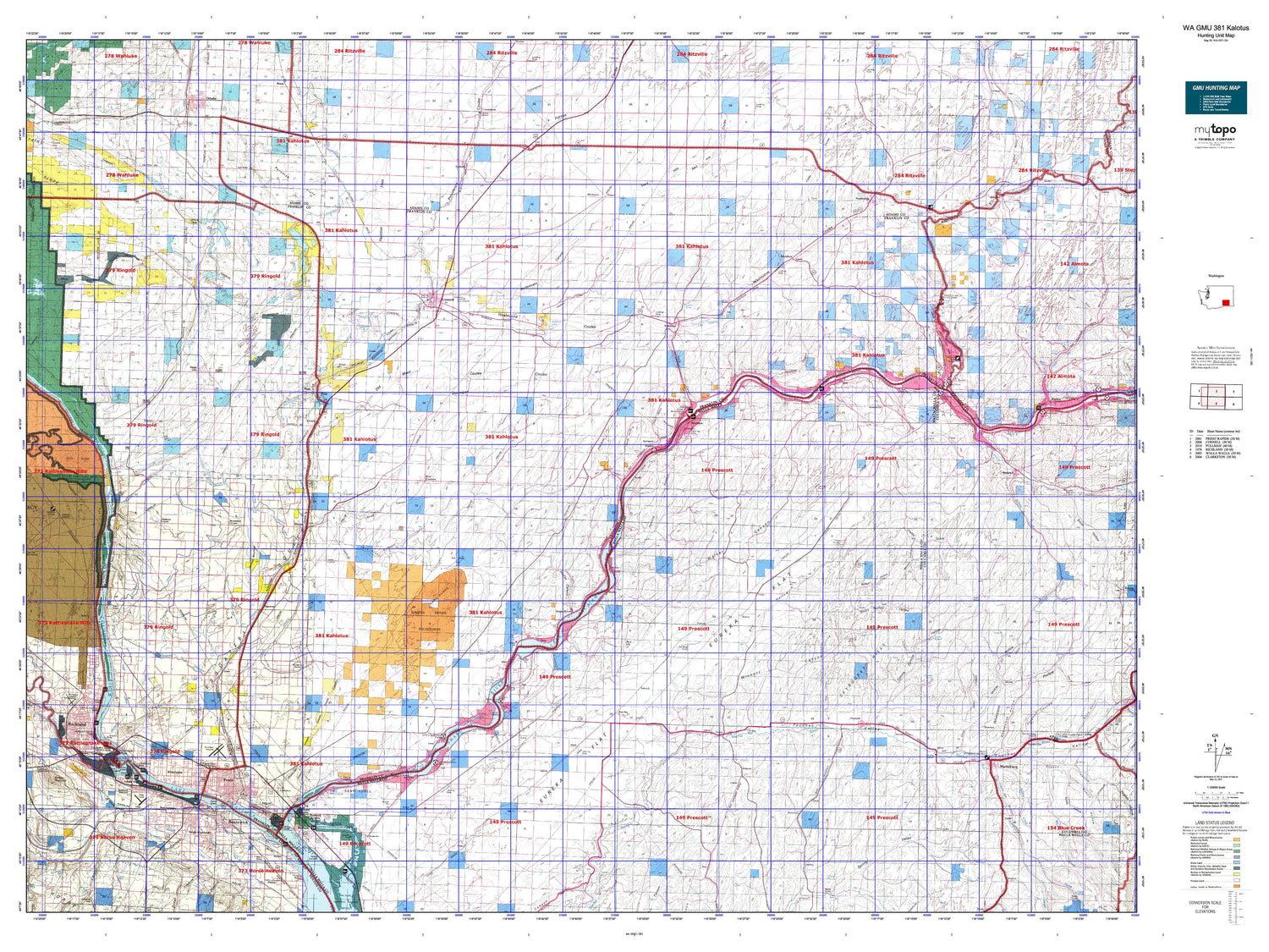 Washington GMU 381 Kalotus Map Image