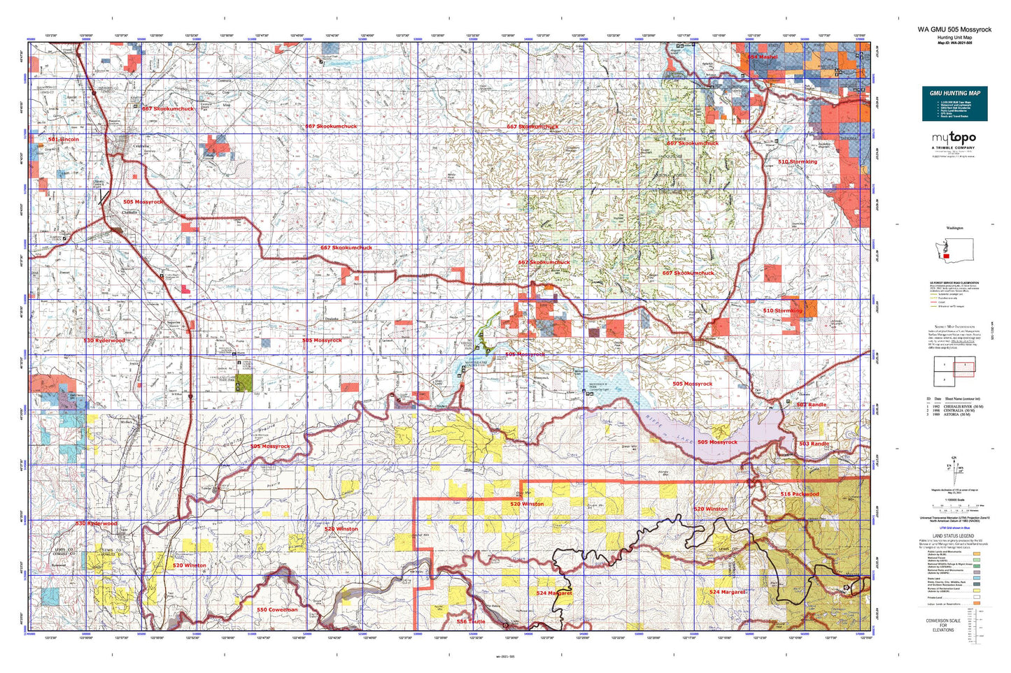 Washington GMU 505 Mossyrock Map Image