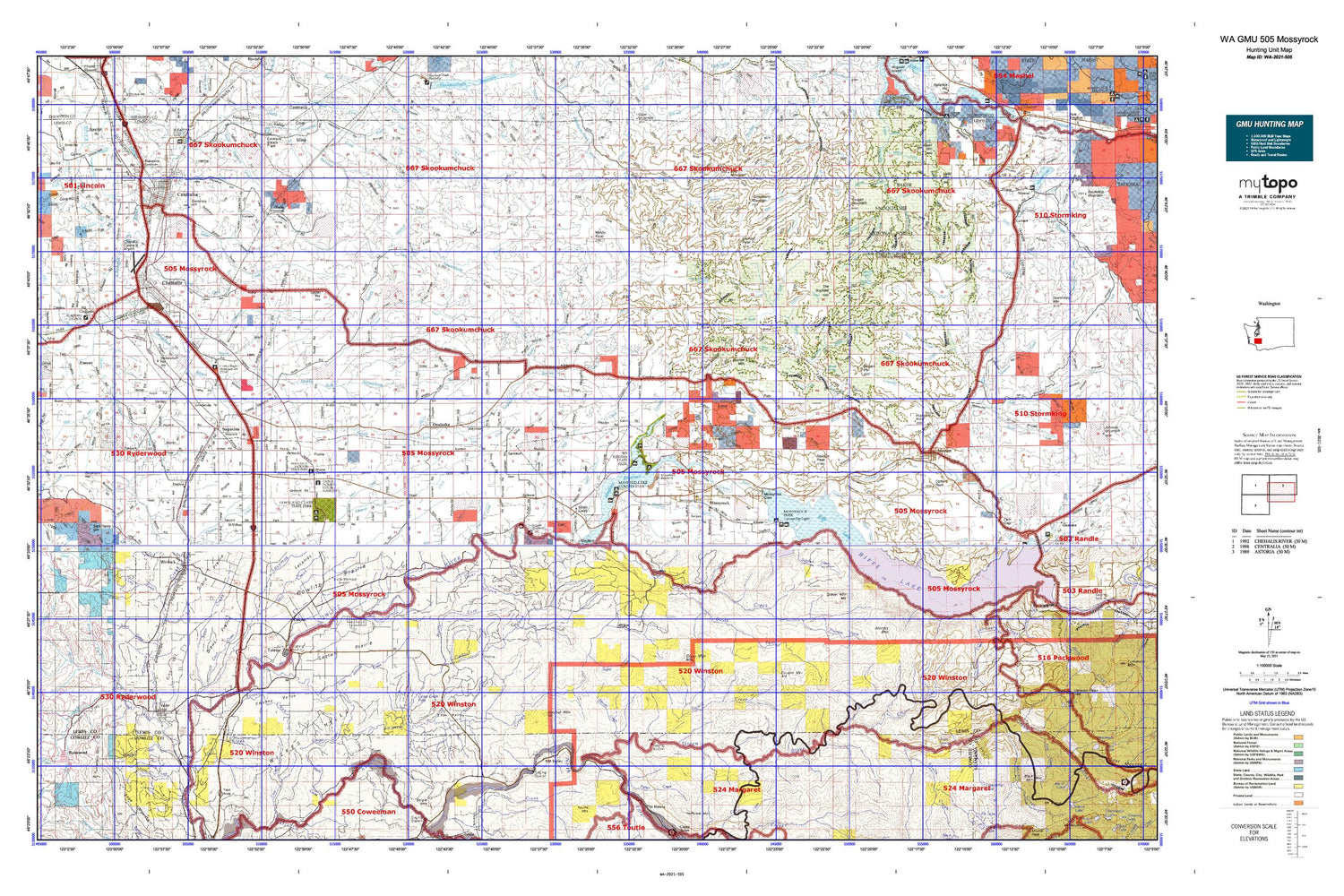 Washington GMU 505 Mossyrock Map Image