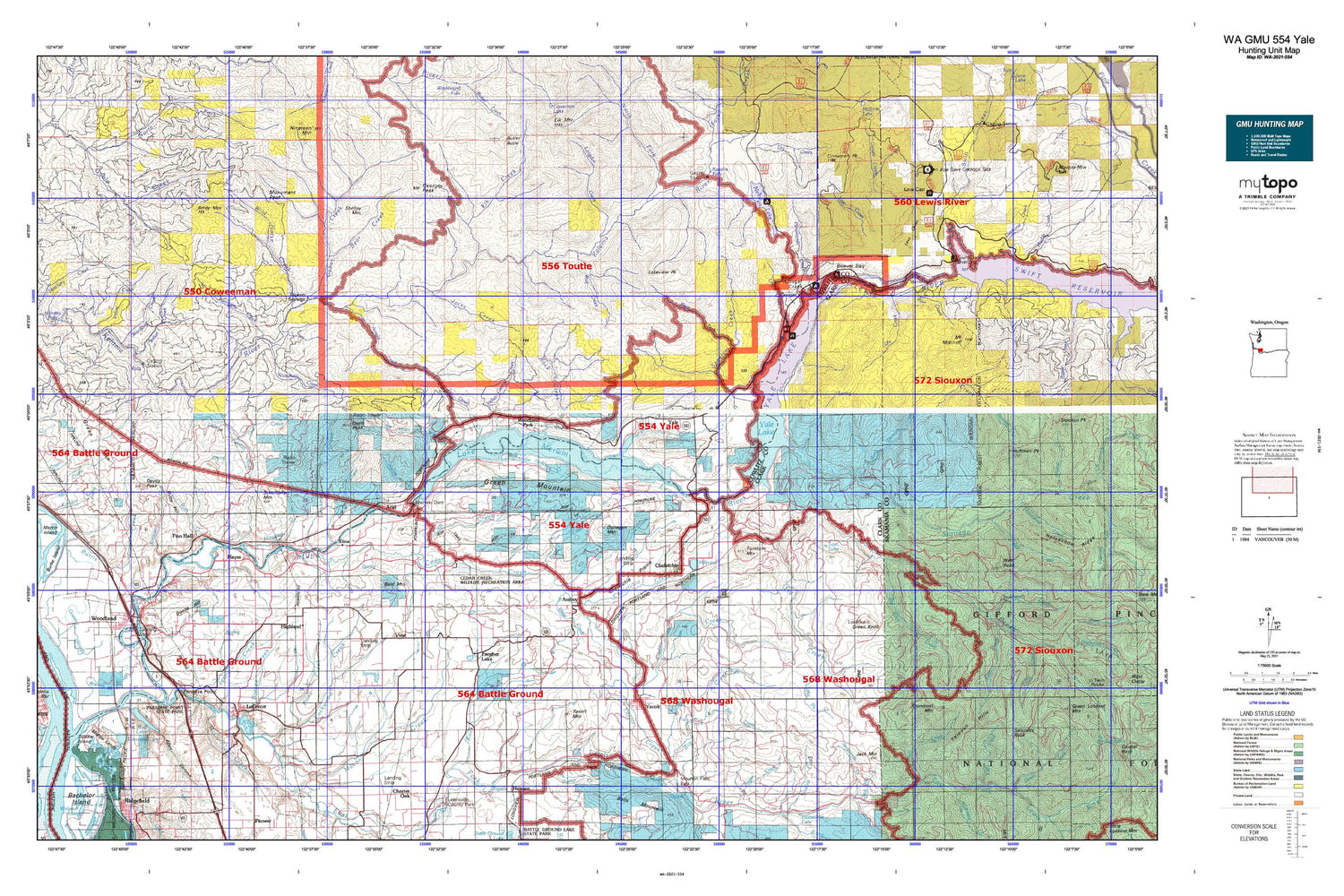 Washington GMU 554 Yale Map Image
