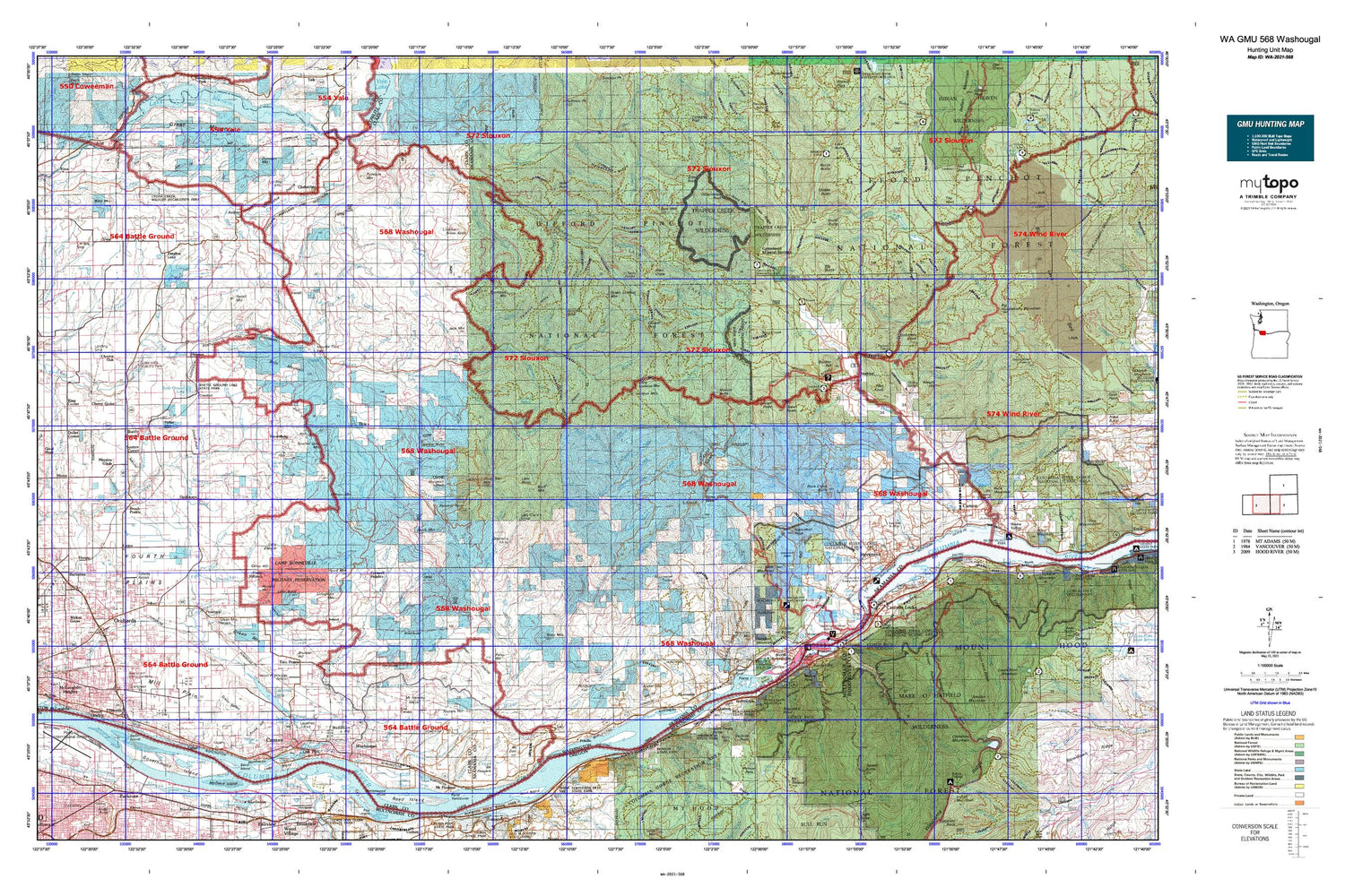 Washington GMU 568 Washougal Map Image