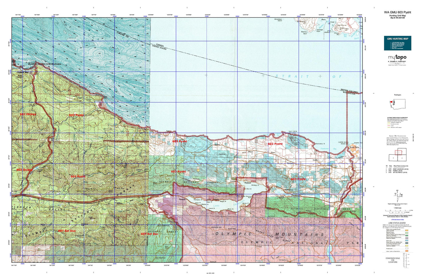 Washington GMU 603 Pysht Map Image