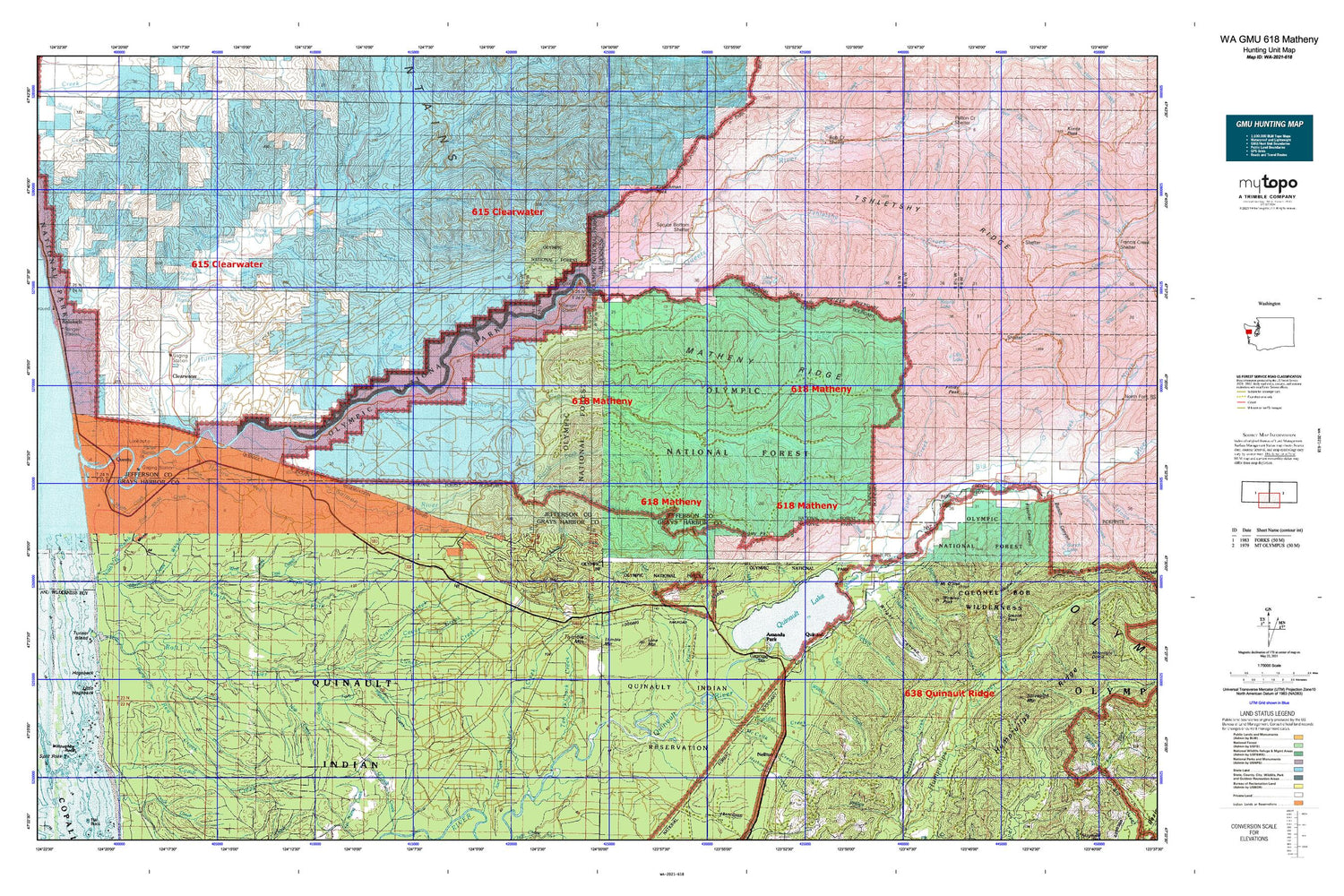 Washington GMU 618 Matheny Map Image