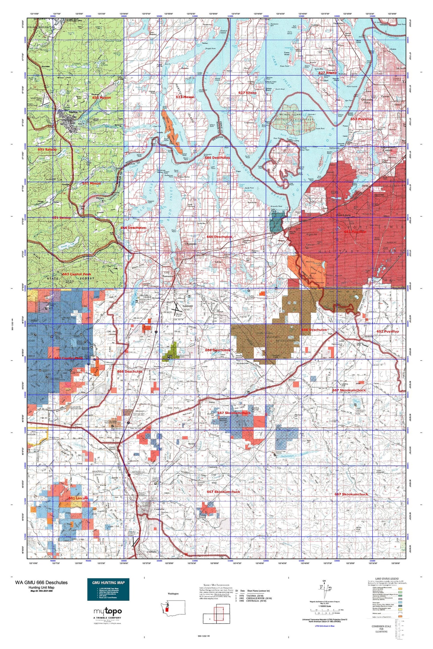 Washington GMU 666 Deschutes Map Image