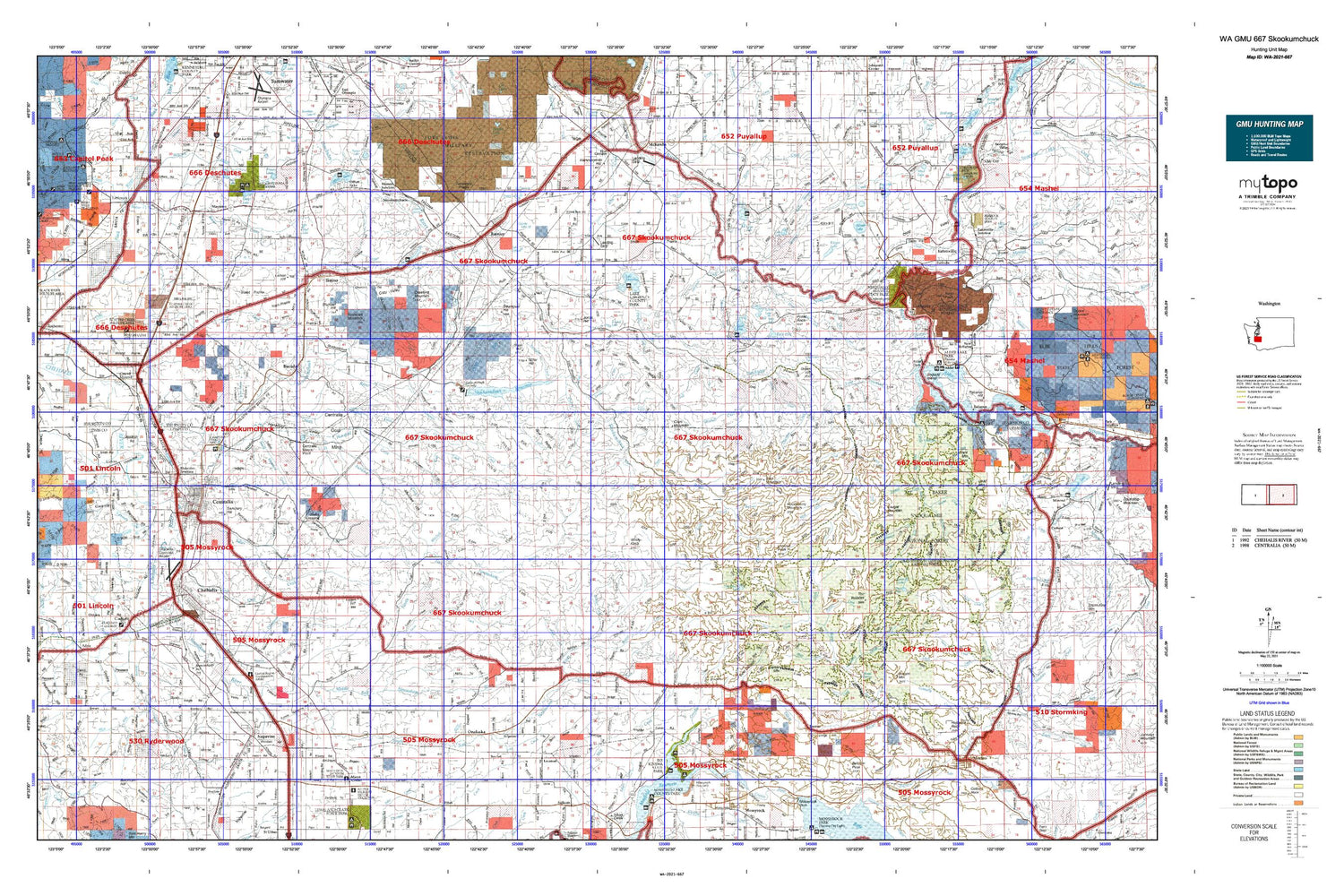 Washington GMU 667 Skookumchuck Map Image