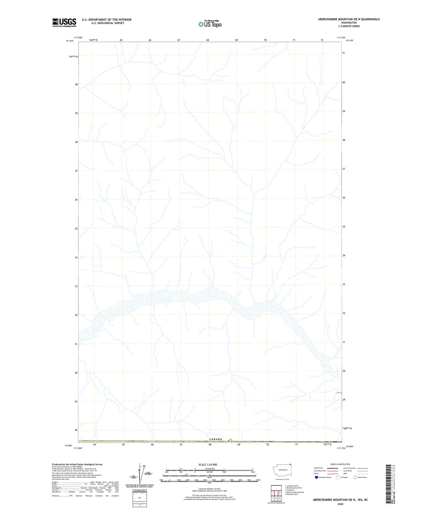 Abercrombie Mountain OE N Washington US Topo Map Image