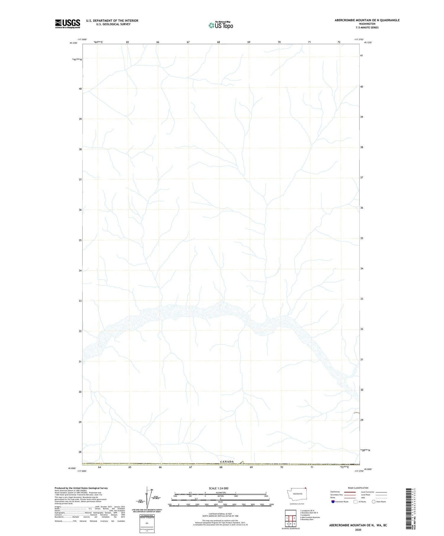 Abercrombie Mountain OE N Washington US Topo Map Image