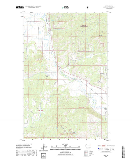 Addy Washington US Topo Map Image