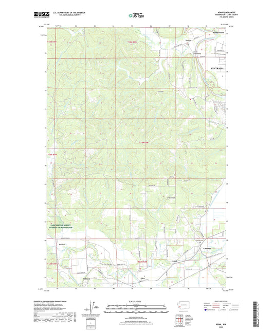 Adna Washington US Topo Map Image