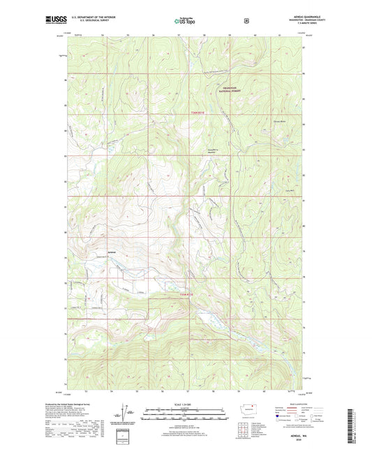 Aeneas Washington US Topo Map Image