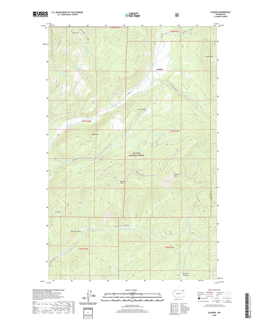 Aladdin Washington US Topo Map Image