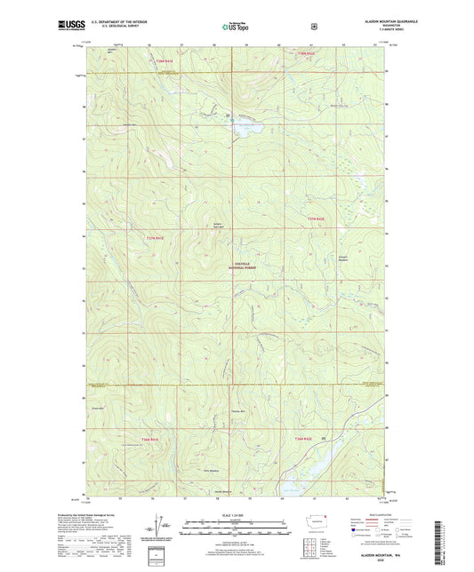Aladdin Mountain Washington US Topo Map Image