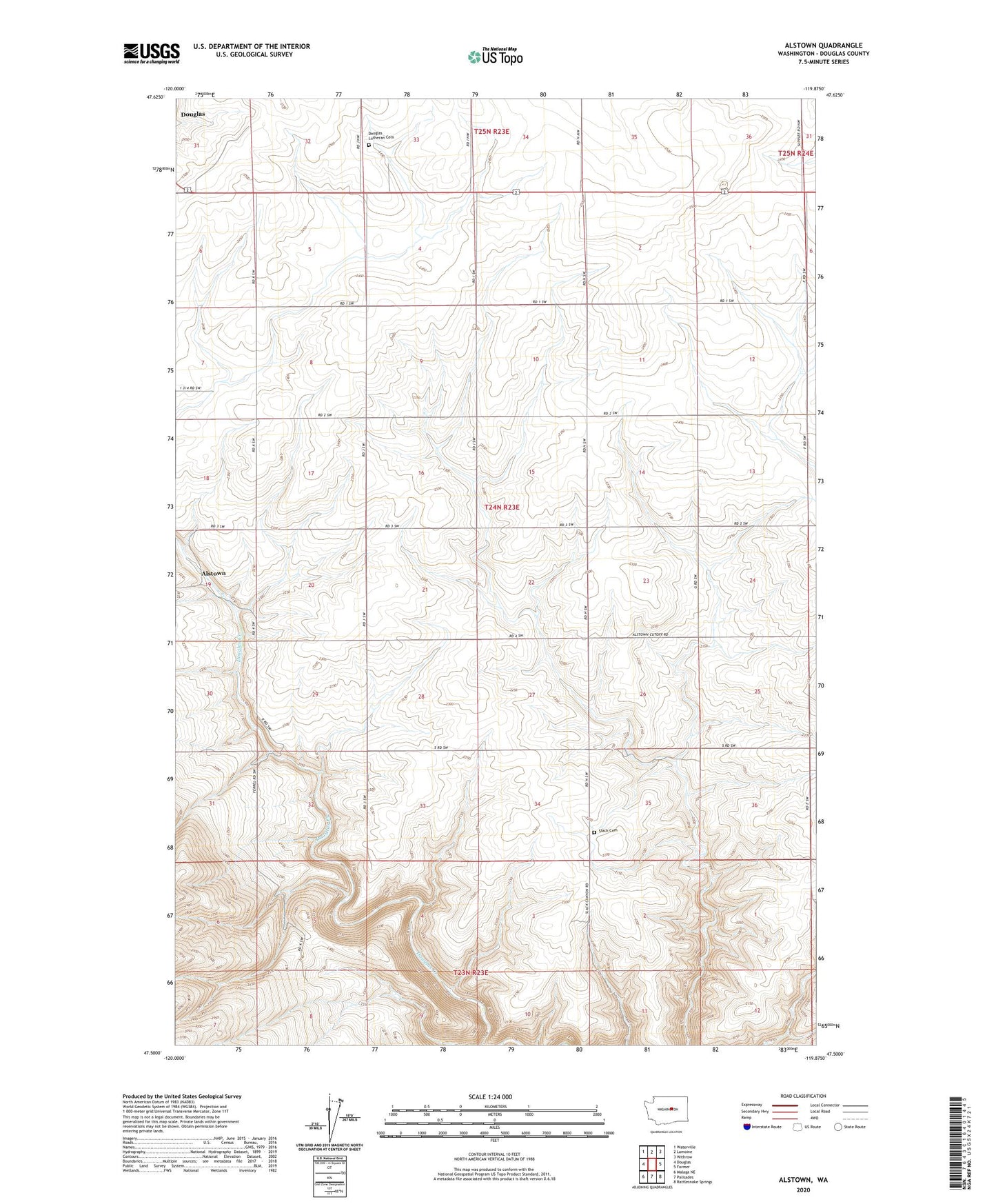 Alstown Washington US Topo Map Image