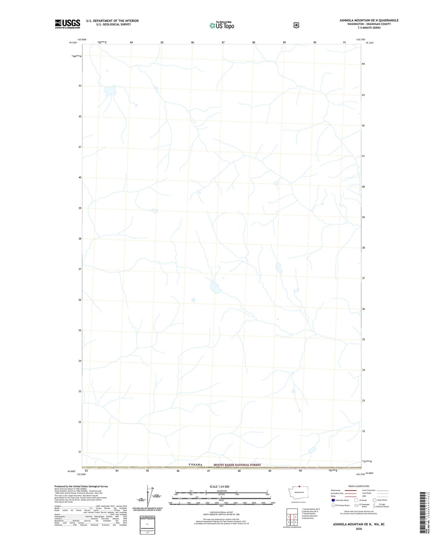 Ashnola Mountain OE N Washington US Topo Map Image