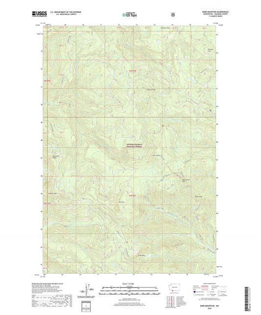 Bare Mountain Washington US Topo Map Image