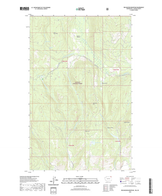 Belshazzar Mountain Washington US Topo Map Image