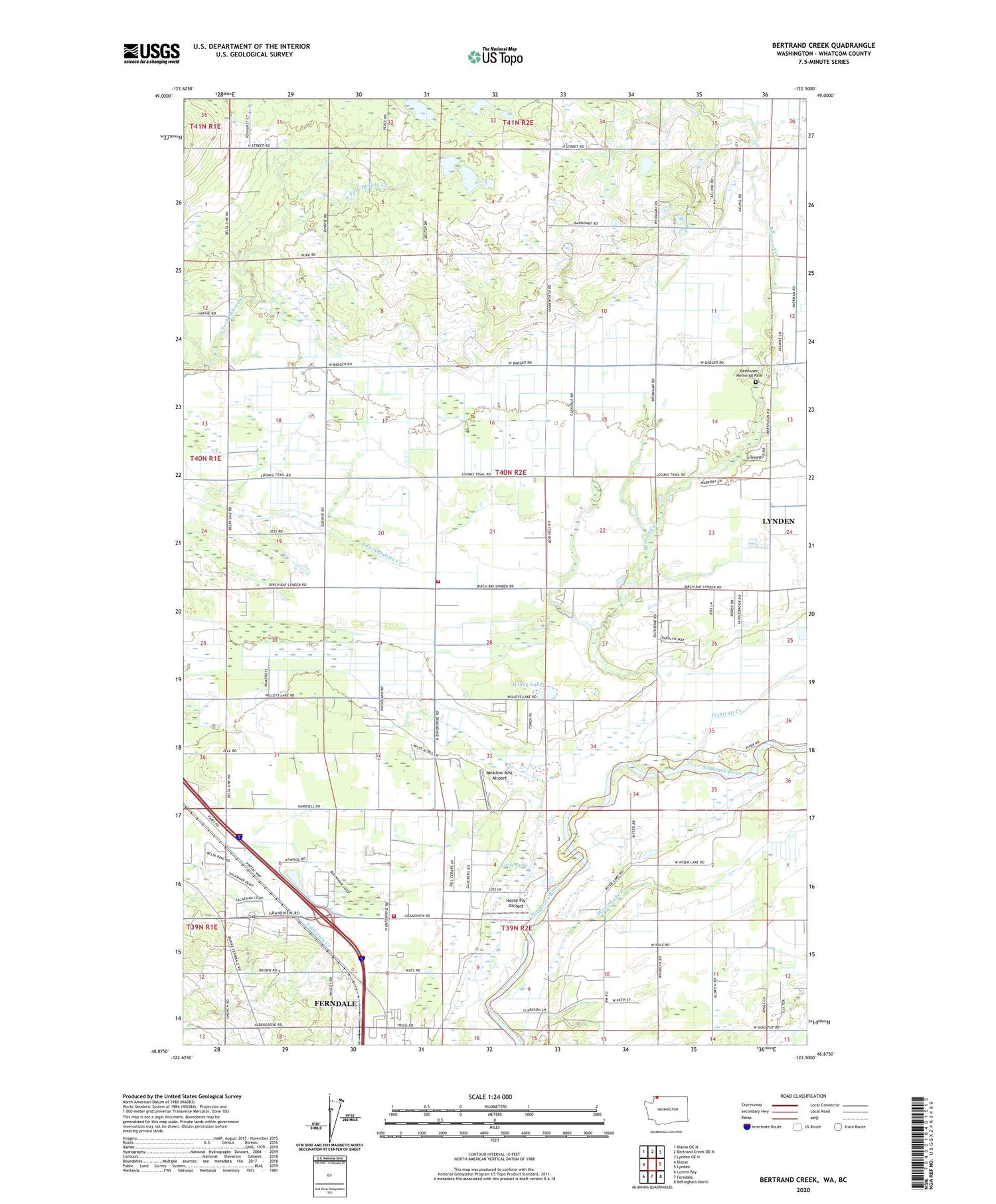 Bertrand Creek Washington US Topo Map Image