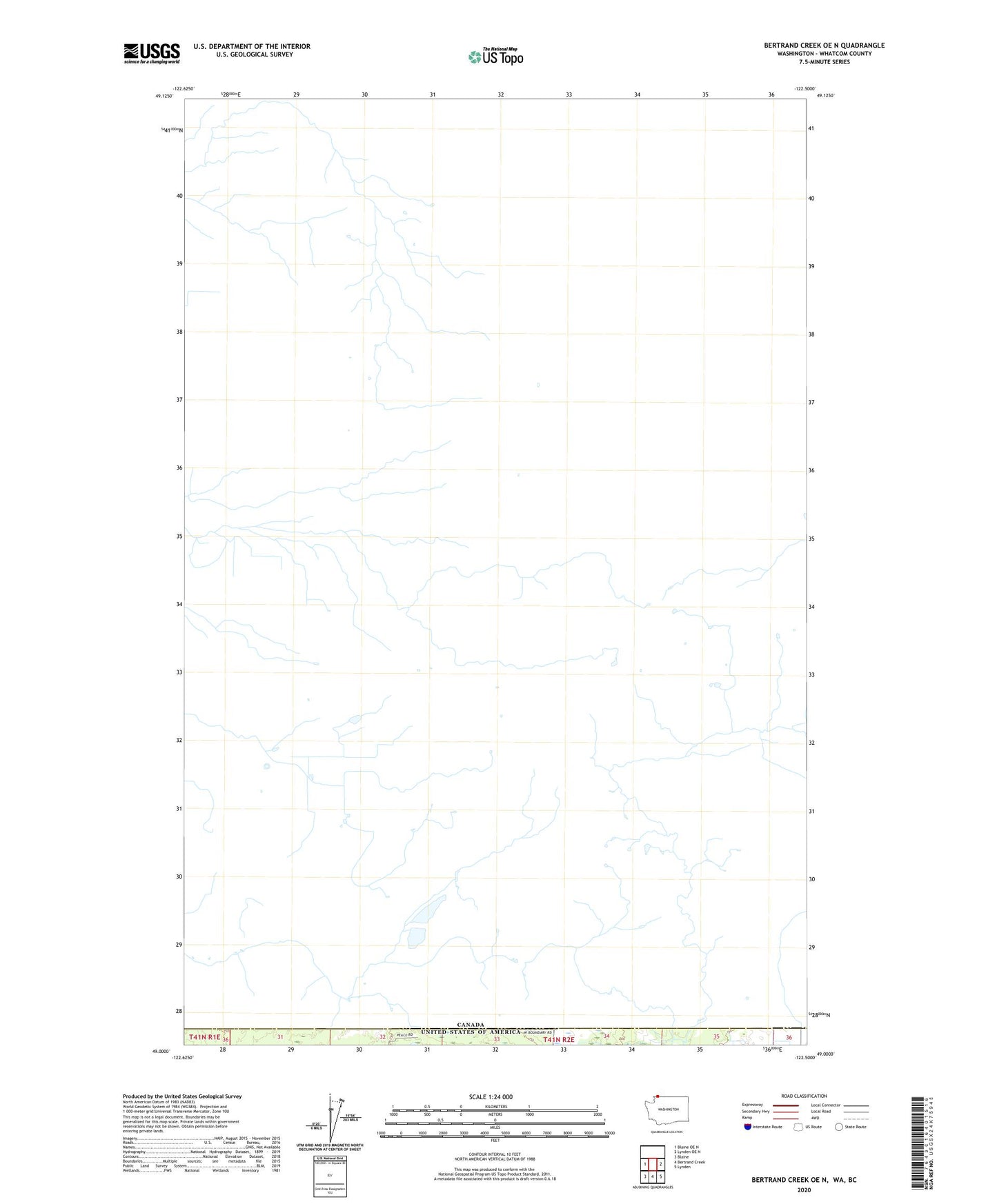 Bertrand Creek OE N Washington US Topo Map Image
