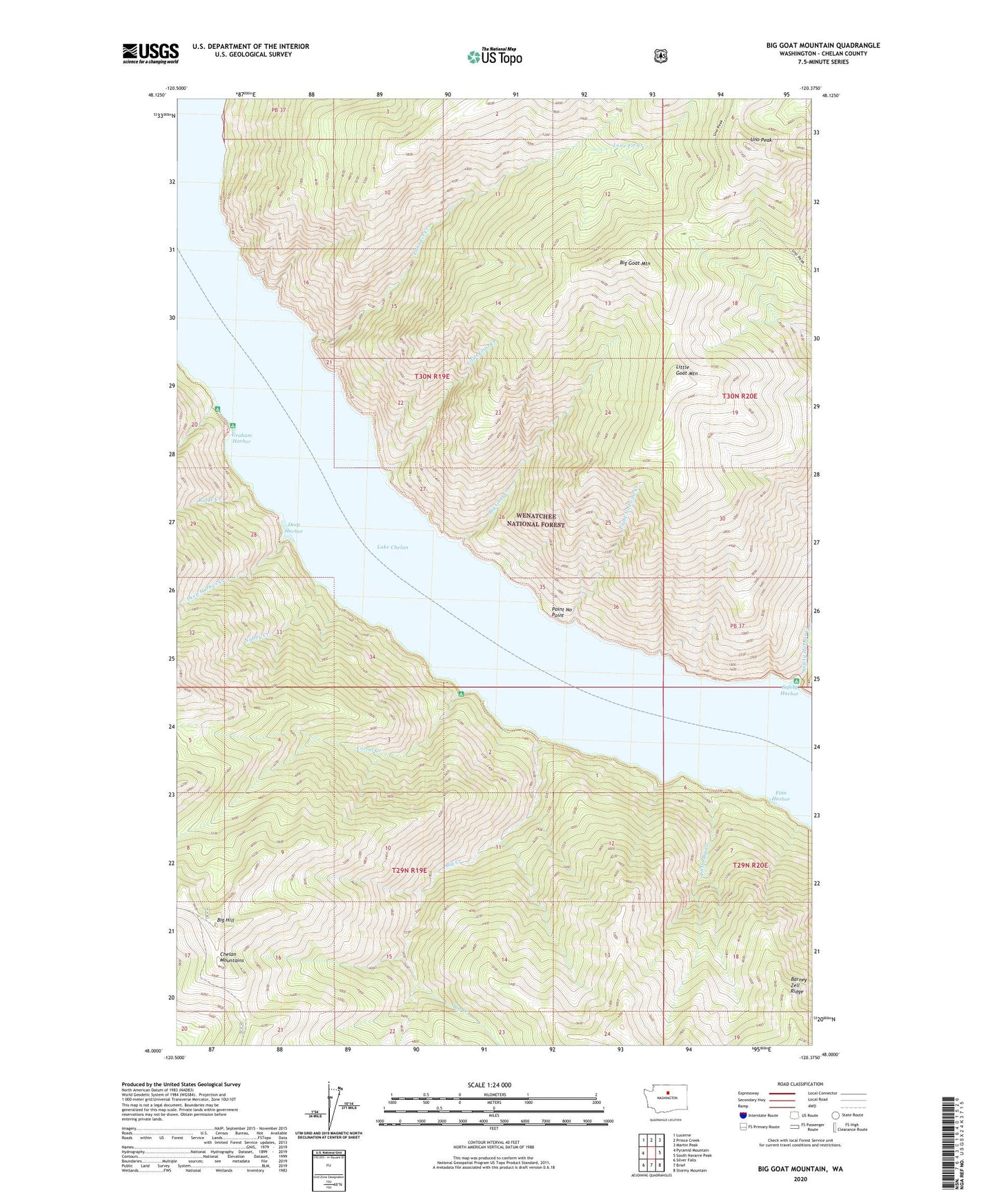 Big Goat Mountain Washington US Topo Map Image