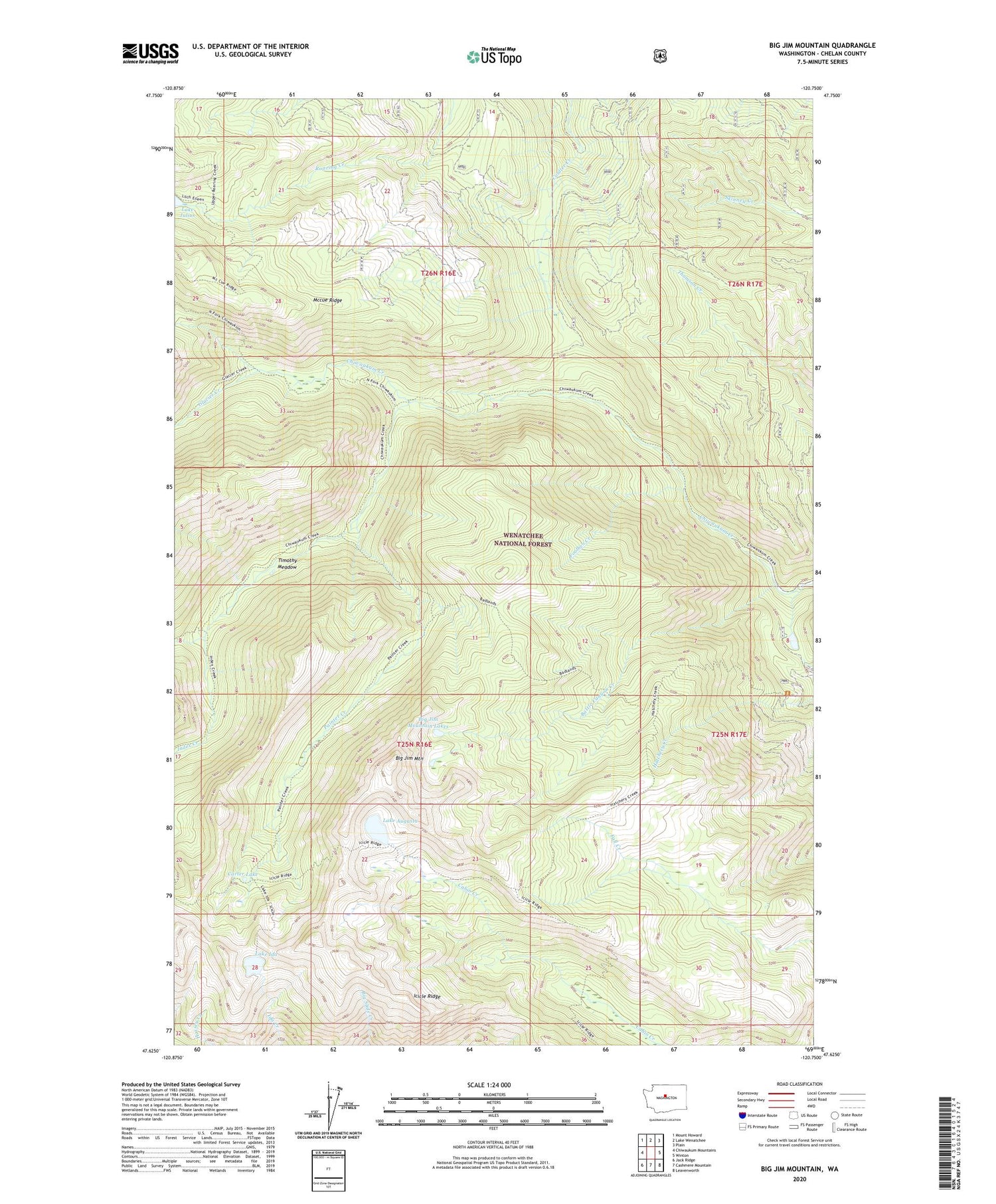 Big Jim Mountain Washington US Topo Map Image